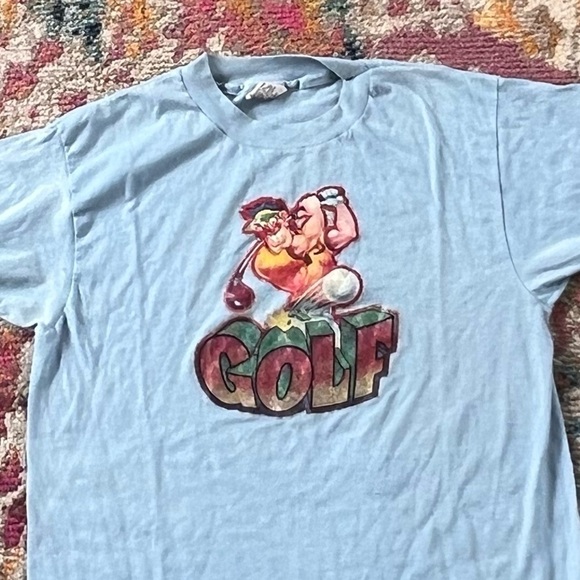Vintage 1980s Golf Humor Cartoon Graphic Tee Top Shirt - Picture 4 of 5